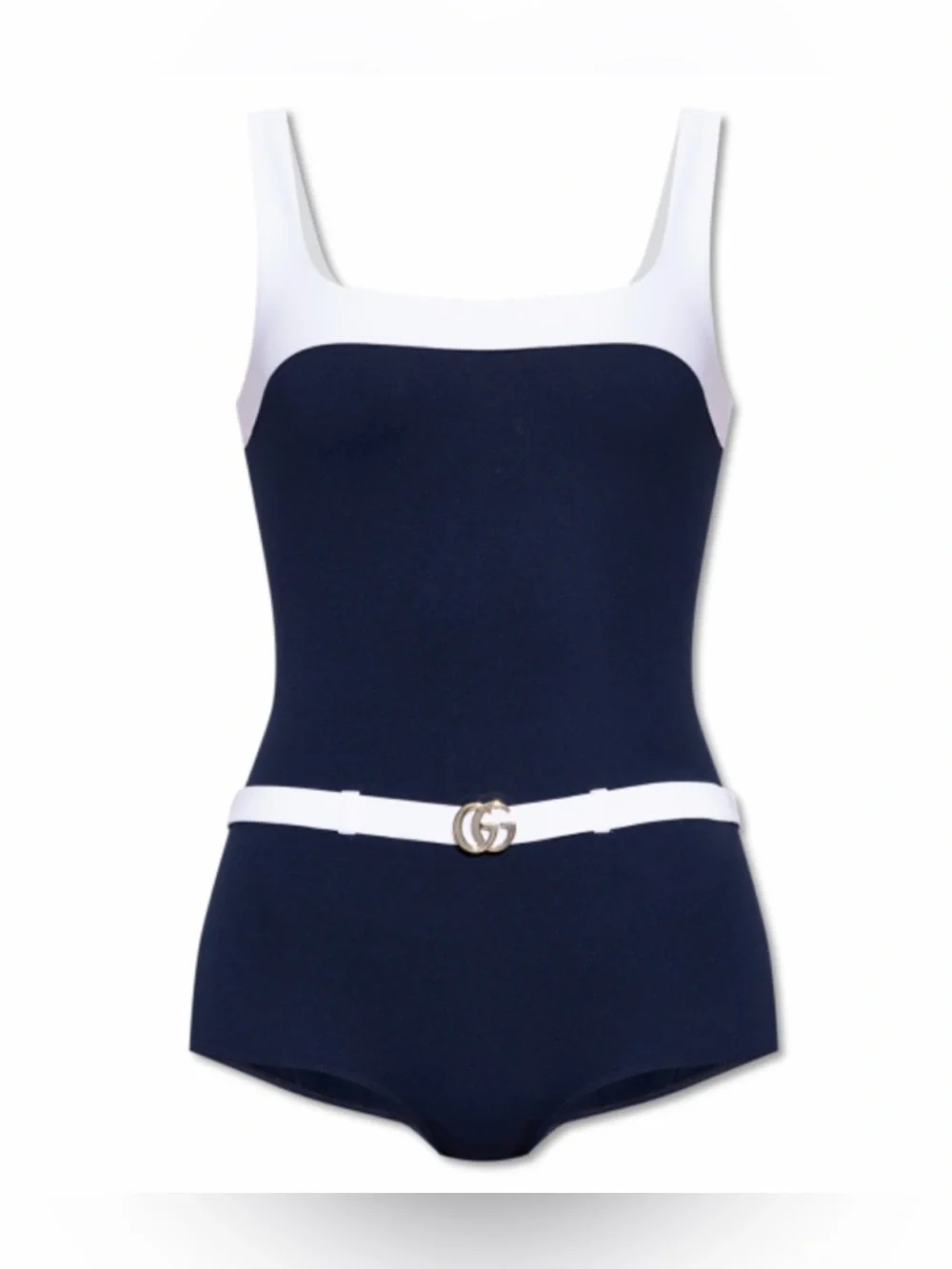 GUCCI GG logo belted swimsuit
